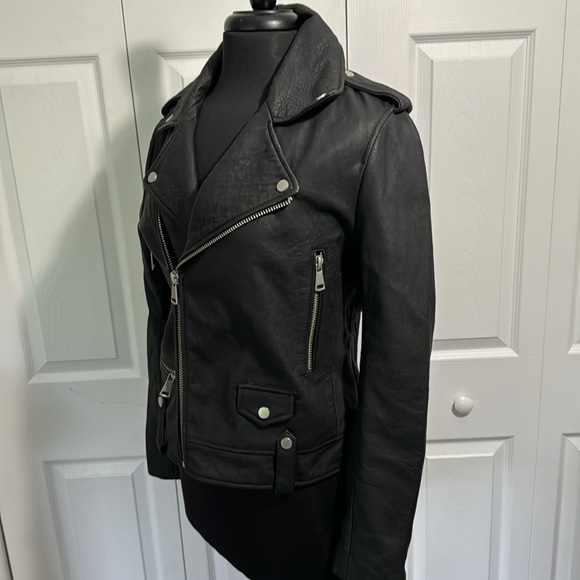 7 for All mankind leather motorcycle jacket. - Picture 3 of 11